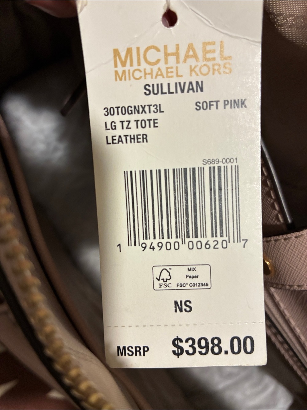 Michael Kors Light Pink Saffiano Leather Tote with Tassel Charm - Picture 2 of 12